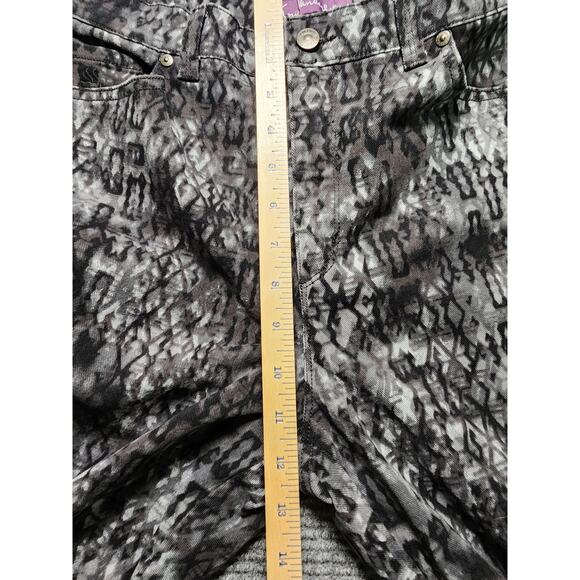 Gloria Vanderbilt Womens Amanada Sz 10 Black & Gray Geometric Denim Jeans Retro - Picture 9 of 12